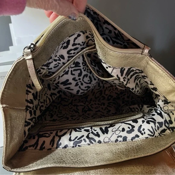 Jessica Simpson Metallic gold/Cream Top-Handle Backpack Tote - Picture 6 of 8